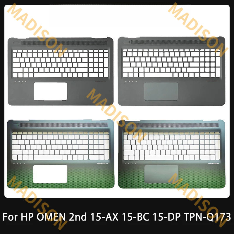 ใหม่สําหรับ HP OMEN 2nd 15-AX 15-BC 15-DP TPN-Q173 Palmrest ฝาครอบด้านบนสีดําสีเขียว Shell 905118-00