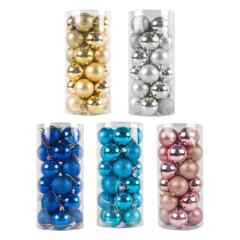 [Homyl1] 24x Christmas Ball Shatterproof DIY โครงการคริสต์มาส Baubles ตกแต่งสําหรับคริสต์มาสวันวาเลน