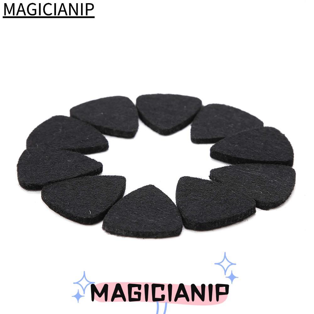 MAGICIANIP 10 ชิ้น ​ผ้าขนสัตว์ Felt Plectrums​,วัสดุสักหลาดผ้าขนสัตว์​ ​ปิ๊กกีตาร์สักหลาดความหนา 3.5 มม​, นุ่ม ​สีดํา/เทา ​Felt Plectrums​ ​สําหรับกีตาร์อะคูสติก/ไฟฟ้า/เบส/อูคูเลเล่​