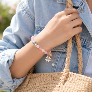 สร้อยข้อมือคริสตัล ลายดอกเดซี่ สไตล์เกาหลี มินิมอล เสริมดวงความรัก ของขวัญวันเกิด พร้อมกล่อง