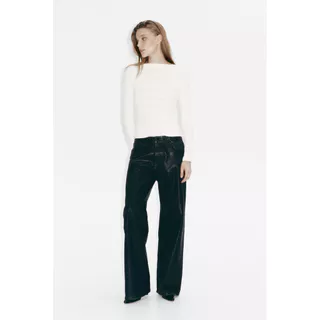 H&M(เอชแอนด์เอ็ม) เสื้อคอเรือผ้าริ๊บ Women Ribbed boat-neck top 1328441_1