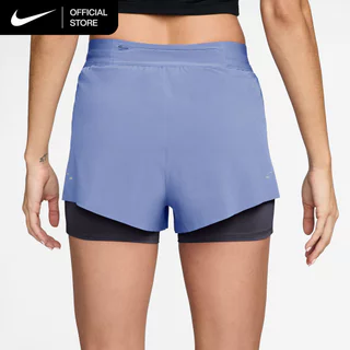 Nike Dri-FIT Women's Swift Mid-Rise 2-in-1 Running Shorts - Aluminum [HJ5377-468]