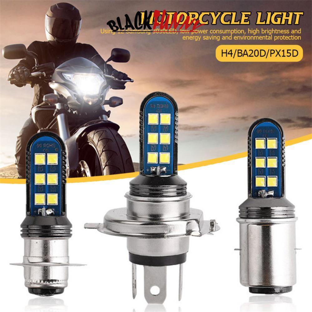 BLACKFUNNY รถจักรยานยนต์ 12V 12 SMD หลอดไฟ H4 BA20D PX15D LED Hi Lo H6 BA20D ไฟหน้า U6V3