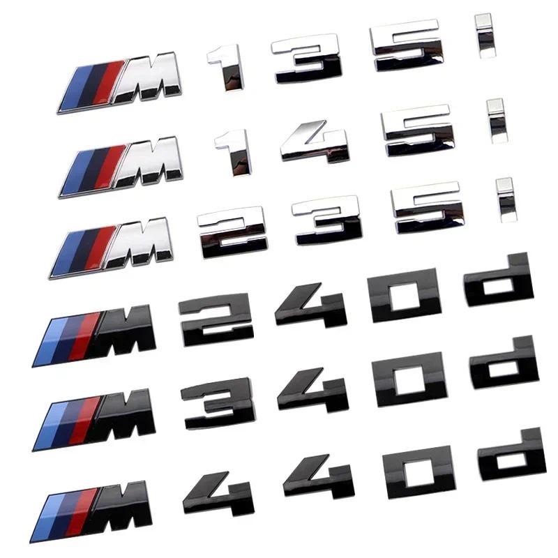 3D ABS Chrome รถด้านหลัง Badge Decal สติกเกอร์สัญลักษณ์สําหรับ BMW M 135D 145D 145I 240D 240I 340D 3