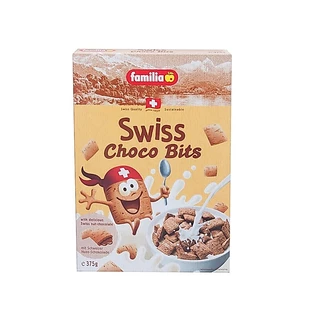 Familia Muesli Choco Bits แฟมิเลีย สวิสช็อกโกบิตส์ ซีเรียล รสช็อกโกแลต สอดไส้ช็อกโกแลต 375 ก.