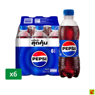 [สินค้าส่งด่วน] เป๊ปซี่ เครื่องดื่มอัดลมแบบขวด 330 มล. x 6 ชิ้น