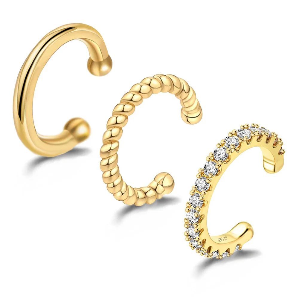 3 ชิ้น/เซ็ตต่างหูคลิปสําหรับผู้หญิงส่วนบุคคล Minimalist หู Cuff Non-piercing คลิปหู