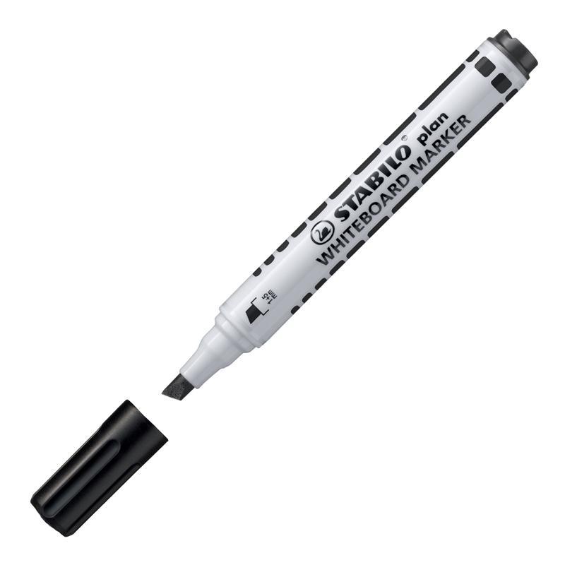 STABILO plan ปากกาไวท์บอร์ดหัวตัด รุ่น Plan 643 สีดำ
