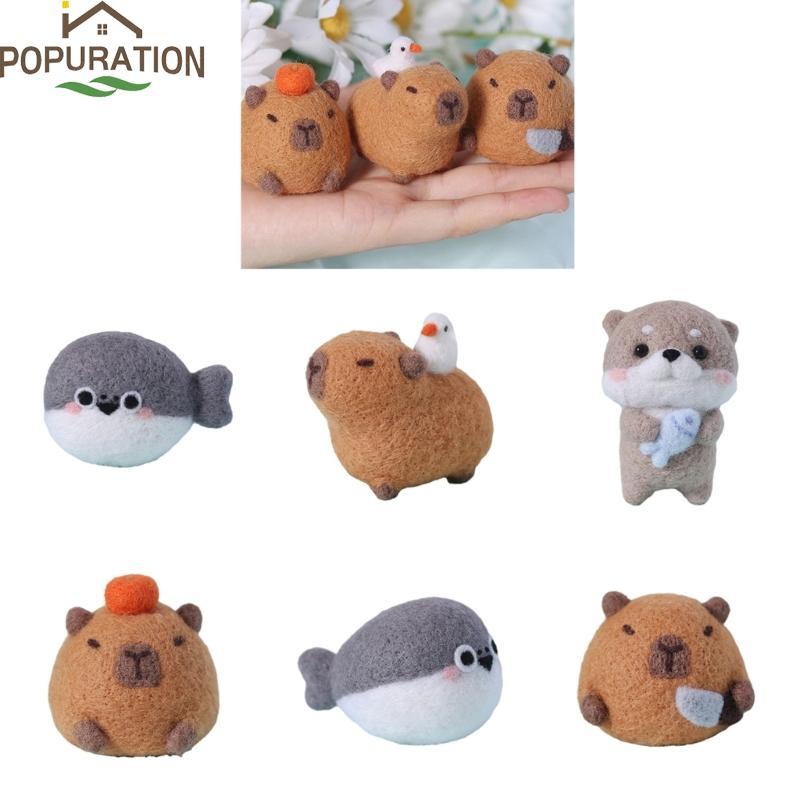 POP Needle Felting Set Capybara Felting Starter Kits with Poke Needle Instruction