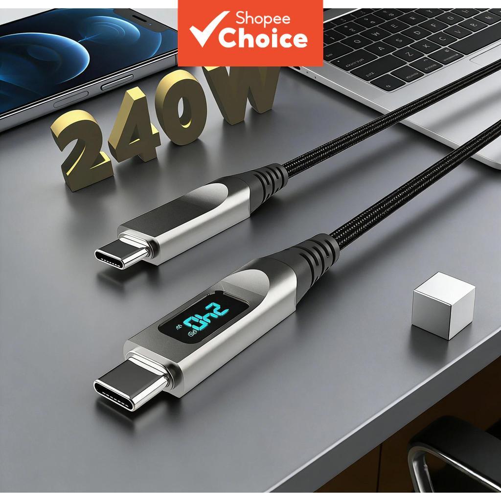 240W Type-C สายชาร์จข้อมูลสายชาร์จเร็วสําหรับ iPhone 16 15 Xiaomi Huawei MacBook