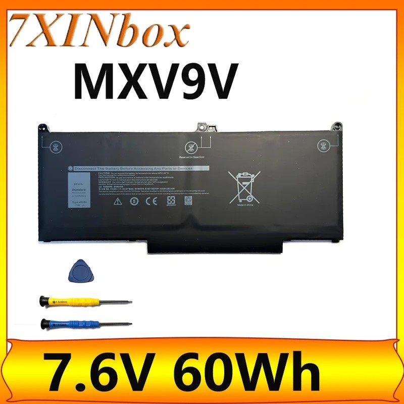 7XINbox MXV9V 7.6V 60Wh แบตเตอรี่แล็ปท็อปสําหรับ Dell Latitude E5300 E5310 E7300 E7400 5300 5310 730