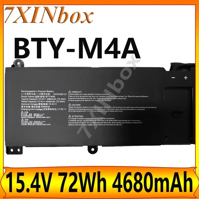 7XINbox ใหม่ BTY-M4A 15.4V 72Wh แบตเตอรี่แล็ปท็อปสําหรับ MSI Stealth 14 สตูดิโอ A13VF A12MT A13MT A1