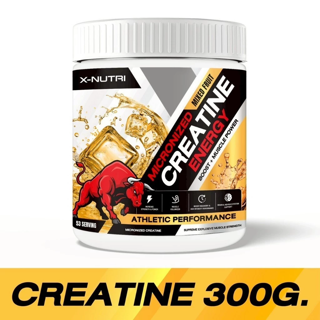 X-NUTRI Micronized Creatine Monohydrate ครีเอทีน(300g) รสมิกซ์ฟรุ๊ต Creatine Mix fruit