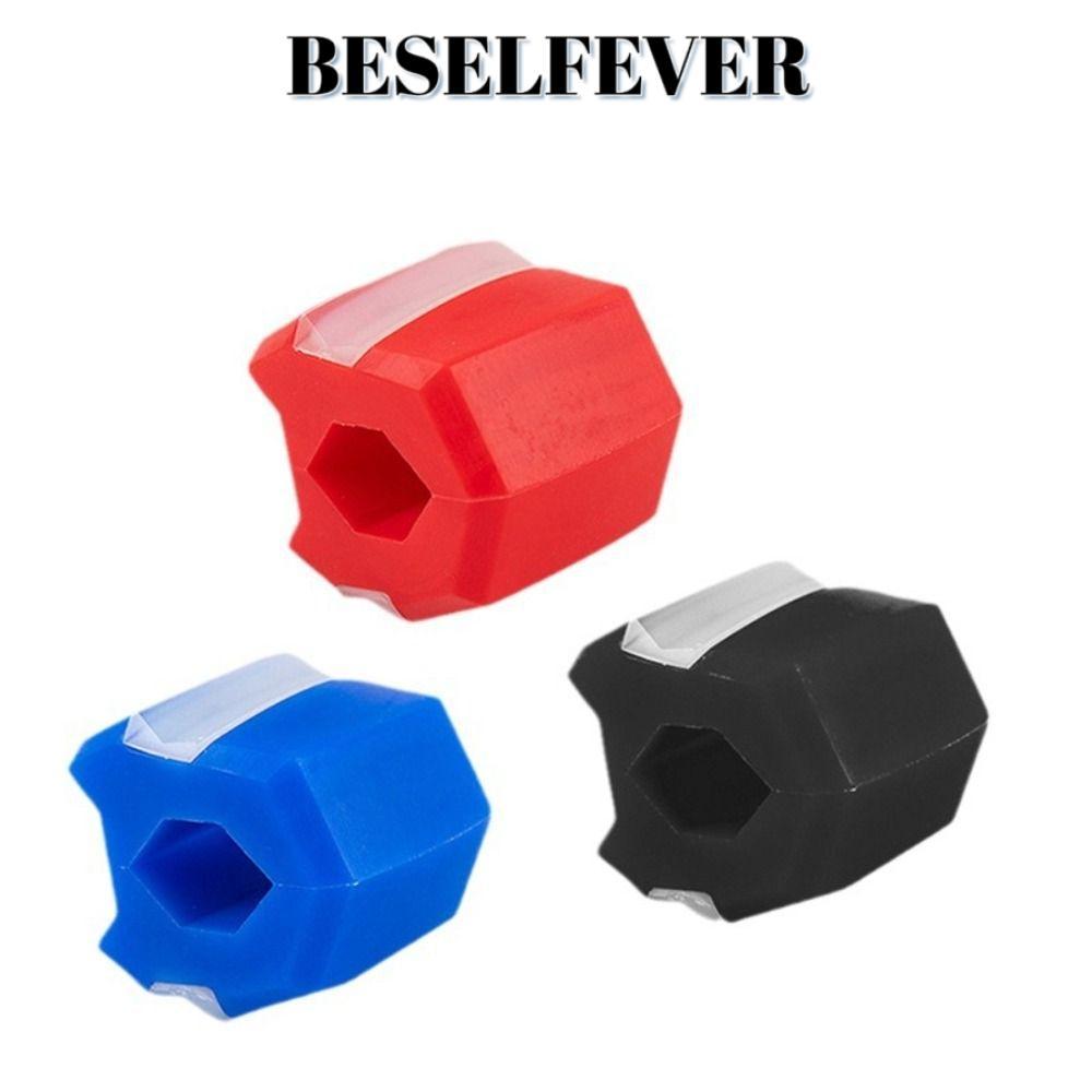 BESELFEVER Jaw Exerciser, ซิลิกาเจลซิลิโคนเกรดอาหาร Jawzr Trainer, ออกกําลังกายฟิตเนสอุปกรณ์สีดําสีแ