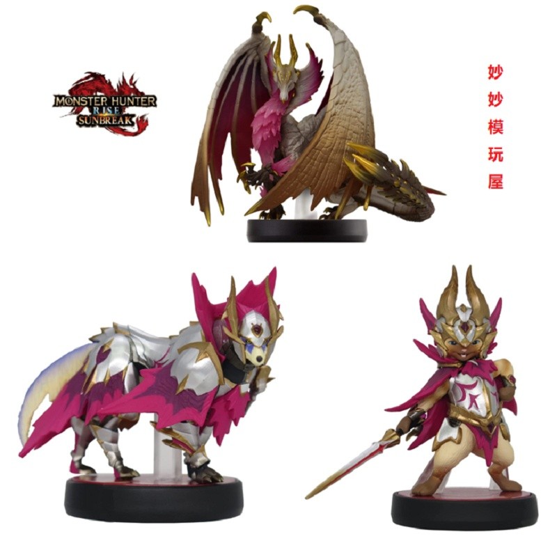 Amiibo ของแท้ Nintendo Monster Hunter Dawn Silver My Neighbor Totoro Dragon Dog Rise Figure คลังสินค