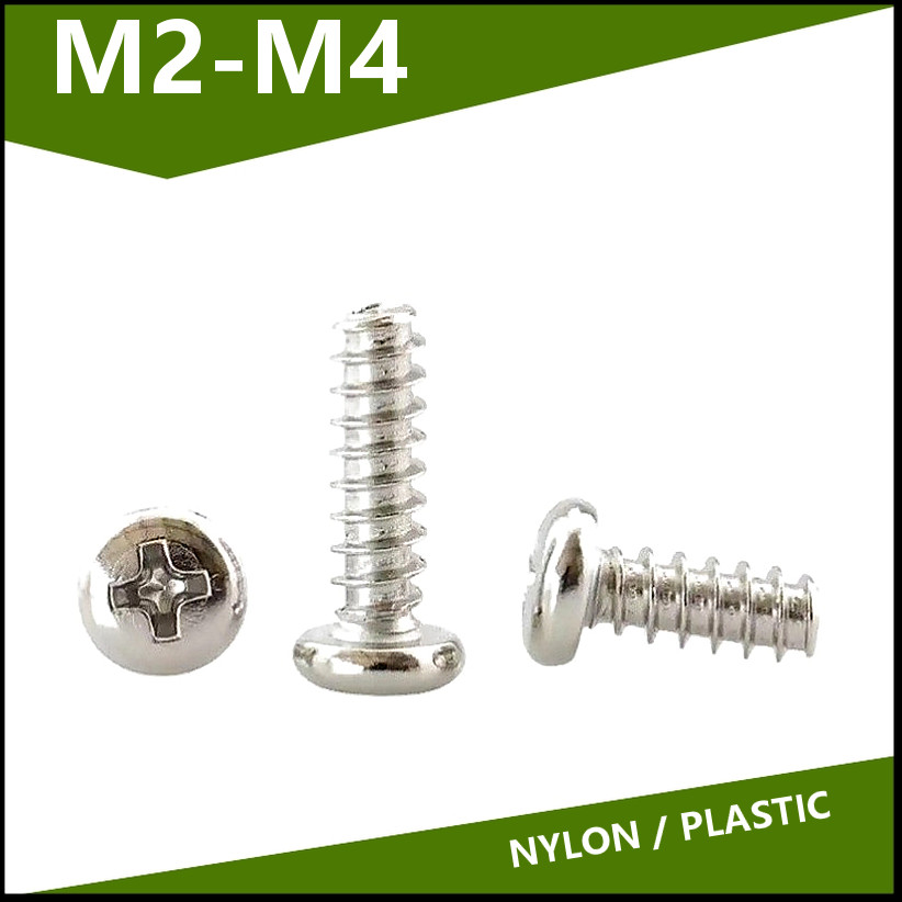 {{{2.LMF}}}Nickel/Black Pan Head Phillips Cut Tail Self Tapping Screws M2-M4 สําหรับพลาสติกและอิเล็ก