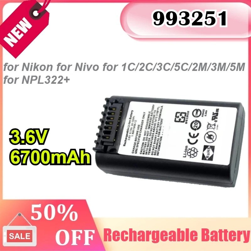 993251 3.6V 6700mAh สําหรับ Nikon สําหรับ Nivo สําหรับ 1C/2C/3C/5C/2M/3M/5M NPL322 + แบตเตอรี่ชาร์จ