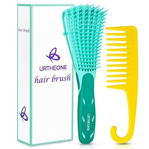 Detangling Hair Brush,Hair Detangler Brush และชุดหวีฟันกว้างสําหรับสีดําธรรมชาติ Curly เปียกแห้งหนาต