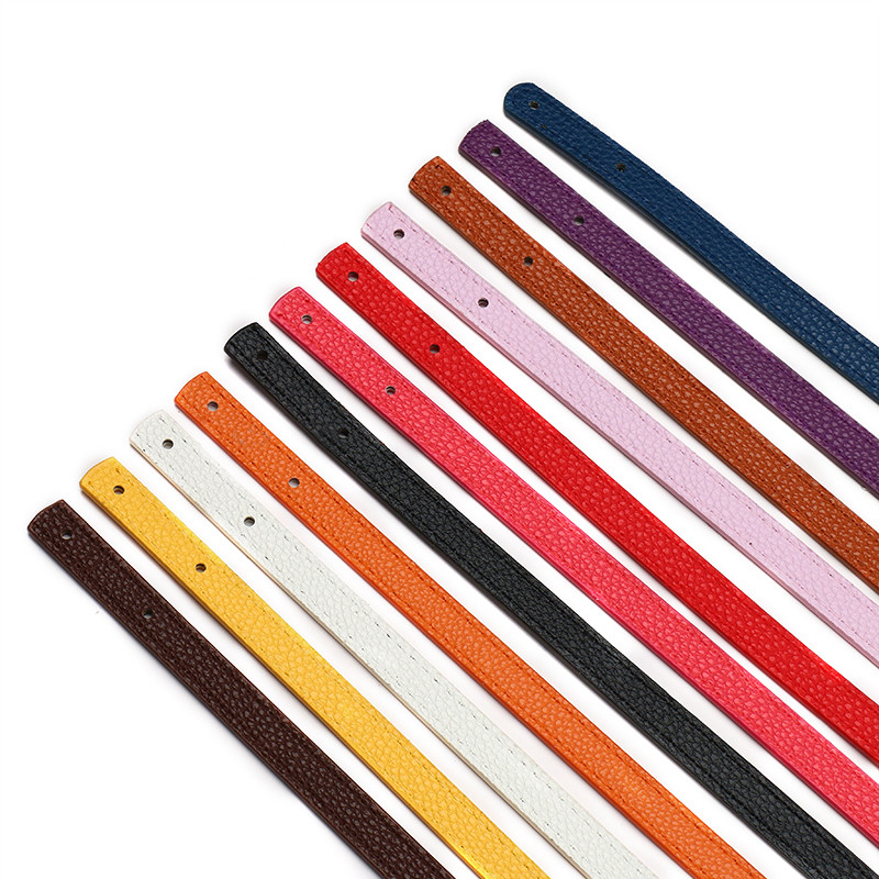 ลิ้นจี่ Grain กระเป๋าหนัง PU Handle กระเป๋าถือสีทึบเปลี่ยนสายคล้องมือ DIY กระเป๋าทําอุปกรณ์เสริม All-match Handle