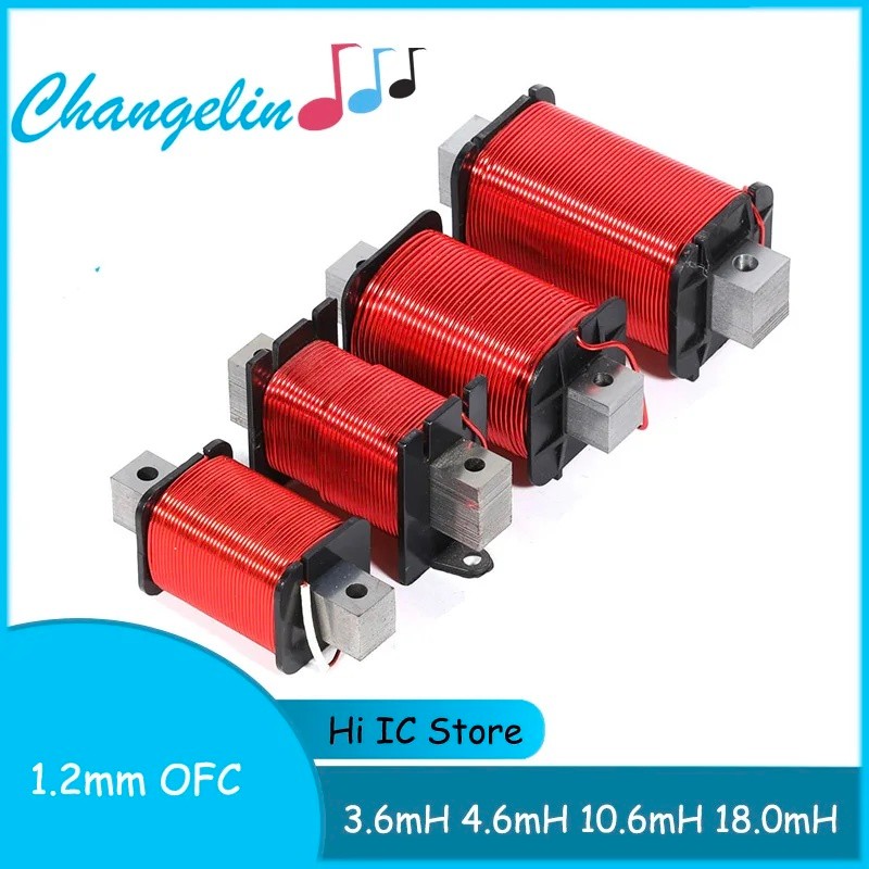 1.2 มม.ลําโพง Crossover Induction Coil ออกซิเจนฟรีทองแดง OFC 3.6mH 4.6mH 18.0mH เสียงความถี่ Divider