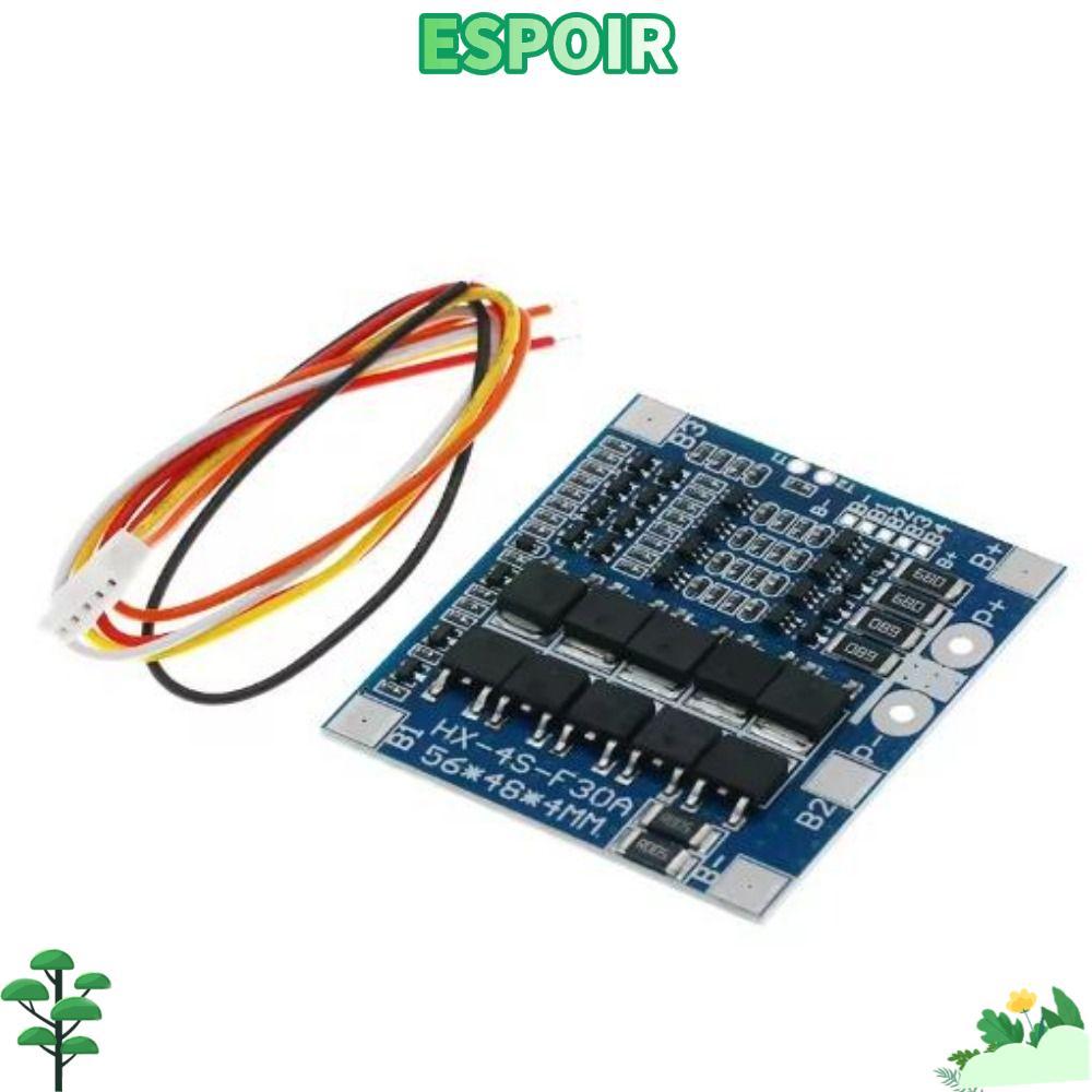 IESPOIRHA BMS, Blue Green 4S 3.2V 3.7V 30A LiFePO4 / Lithium Battery Board, With Balance 12.8V 14.4V