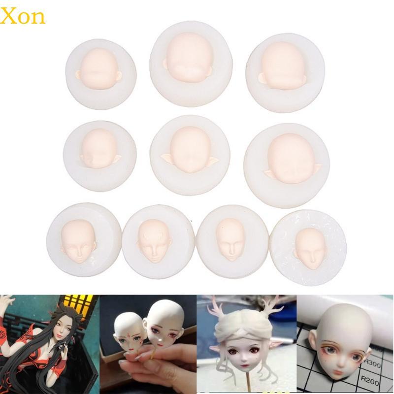 Xon Fondant แม่พิมพ์ซิลิโคน 3D Face Head Candy แม่พิมพ์ช็อกโกแลต Gumpaste แม่พิมพ์ซิลิโคน