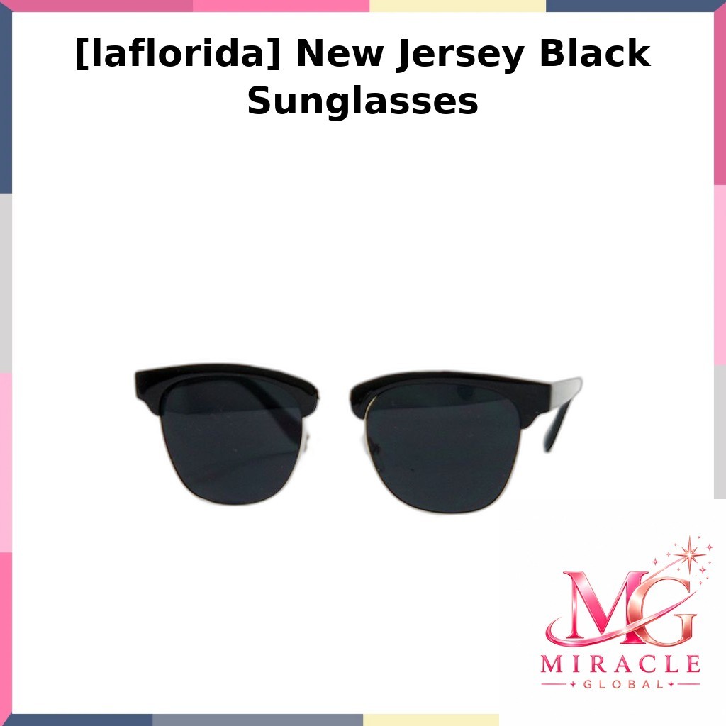 [laflorida] New Jersey Black Glasses / แว่นกันแดดเกาหลี / Browline Style / ของแท้ 100% โดย MIRACLE