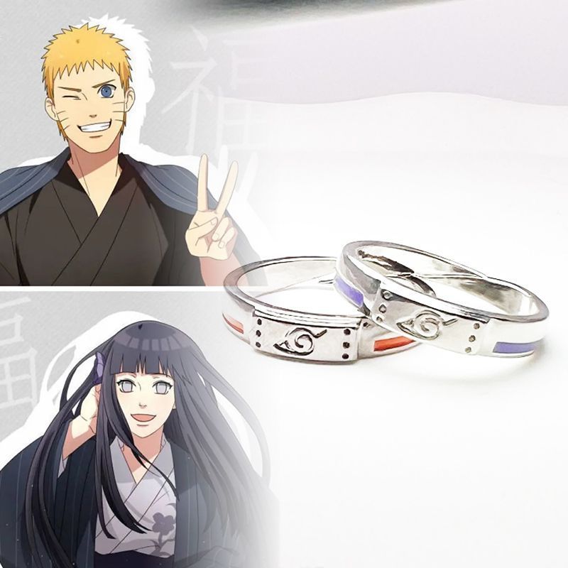 火影忍者戒指鸣人雏田情侣戒指二' 次元cos男女配饰动漫周边Naruto Ring Cosplay Ring Akatsuki Organization Ring Itachi Uchiha's Co