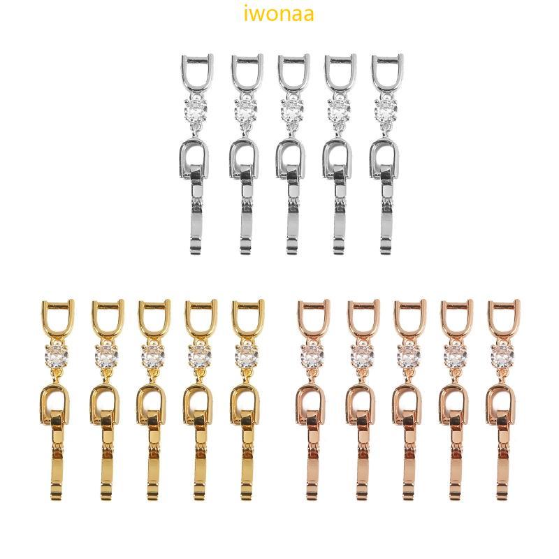Iwo 5 ชิ้นชุดเครื่องประดับโครงการสร้อยคอ Clasp สําหรับ Rhinestone สร้อยข้อมือ Extender ปิดโซ่ตัวเชื่