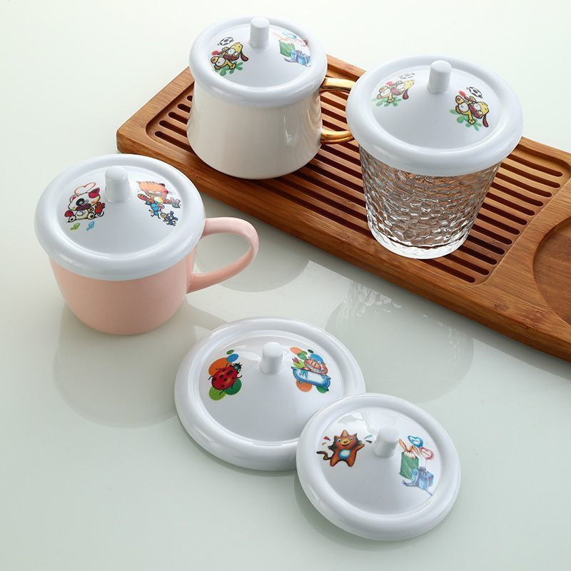 New Product#Cartoon imitation porcelain cup lid, plastic lid for water cup, mug lid, round tea cup d
