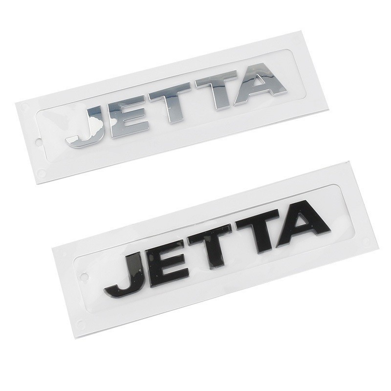 JETTANEW ABS Volkswagen โลโก้ด้านหลัง JETTA โลโก้เงินสีดําสติกเกอร์รูปลอกสําหรับ VW JETTA Volkswagen