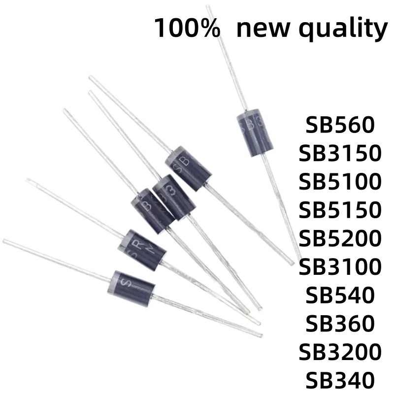 10PCS SB5150 SB5100 SB3150 SB360 SB340 SB3100 SB5200 SB3200 SB540 SB560 DO-27 Schottky Rectifier Dio