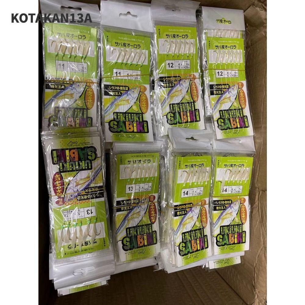 KOTAKAN13A ปลาสีขาวผิว Bionic String Hook, Sharp Barbed เหล็กคาร์บอนสูง Fishhooks, กีฬากลางแจ้ง Anti