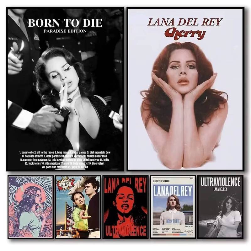 Lana Del Rey Poster Singer Lizzy Grant Aesthetic Music Album Rapper Hip Hop Movie Canvas Painting Wa