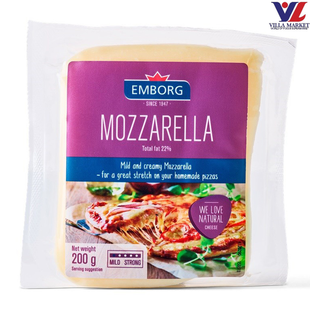 Emborg Mozzarella Cheese Block Emborg มอสซาเรลล่าชีสชนิดก้อน 200G