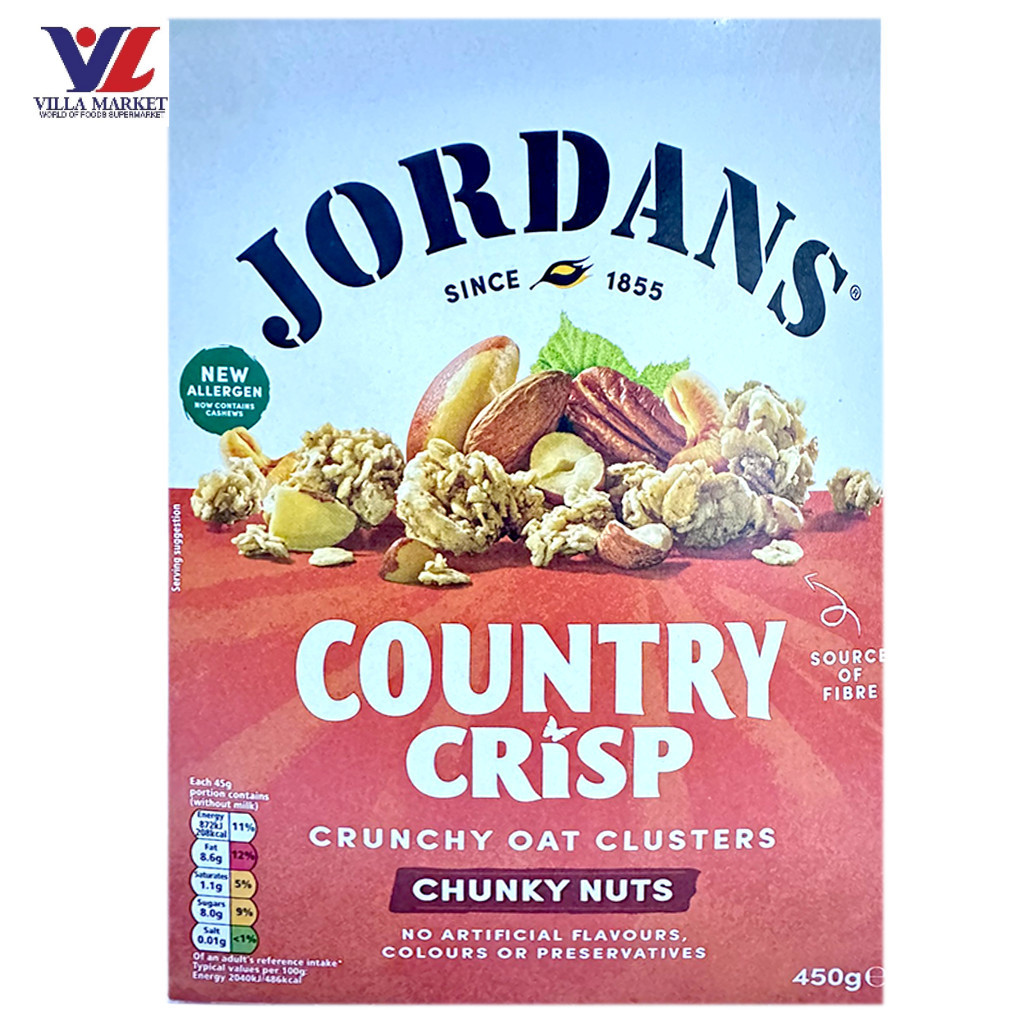 Jordans จอร์แดนส์ คันทรีคริสป์ รสชังค์กี้นัทส์ (ถั่วชิ้นใหญ่) 450G