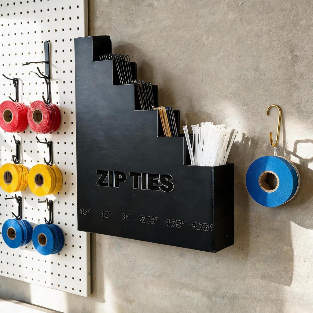 Zip Tie Holder ประหยัดพื้นที่โลหะ Zip Tie Mount กล่องเก็บติดผนัง Heavy Duty Zip Tie กล่องเก็บสําหรับ