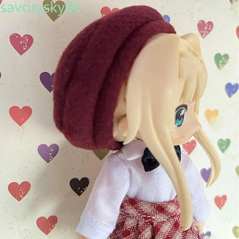CHROM 1/12 BJD Beretหมวก,เปลี่ยนเสื้อผ้าHandmadeตุ๊กตาBJDหมวกทําด้วยผ้าขนสัตว์,คอสเพลย์เสื้อผ้าDress