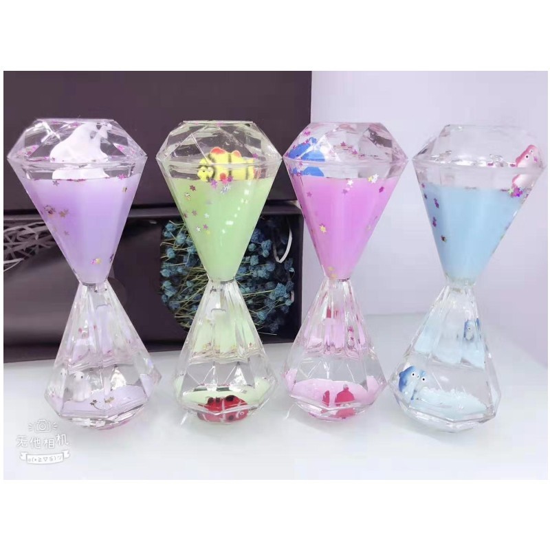 พุดดิ้งสีครีม Creative Oil Drop Timer ตกแต่งของเล่นสไลด์หยด Liquid นาฬิกาทรายแบบไดนามิก Oil Drop Tim