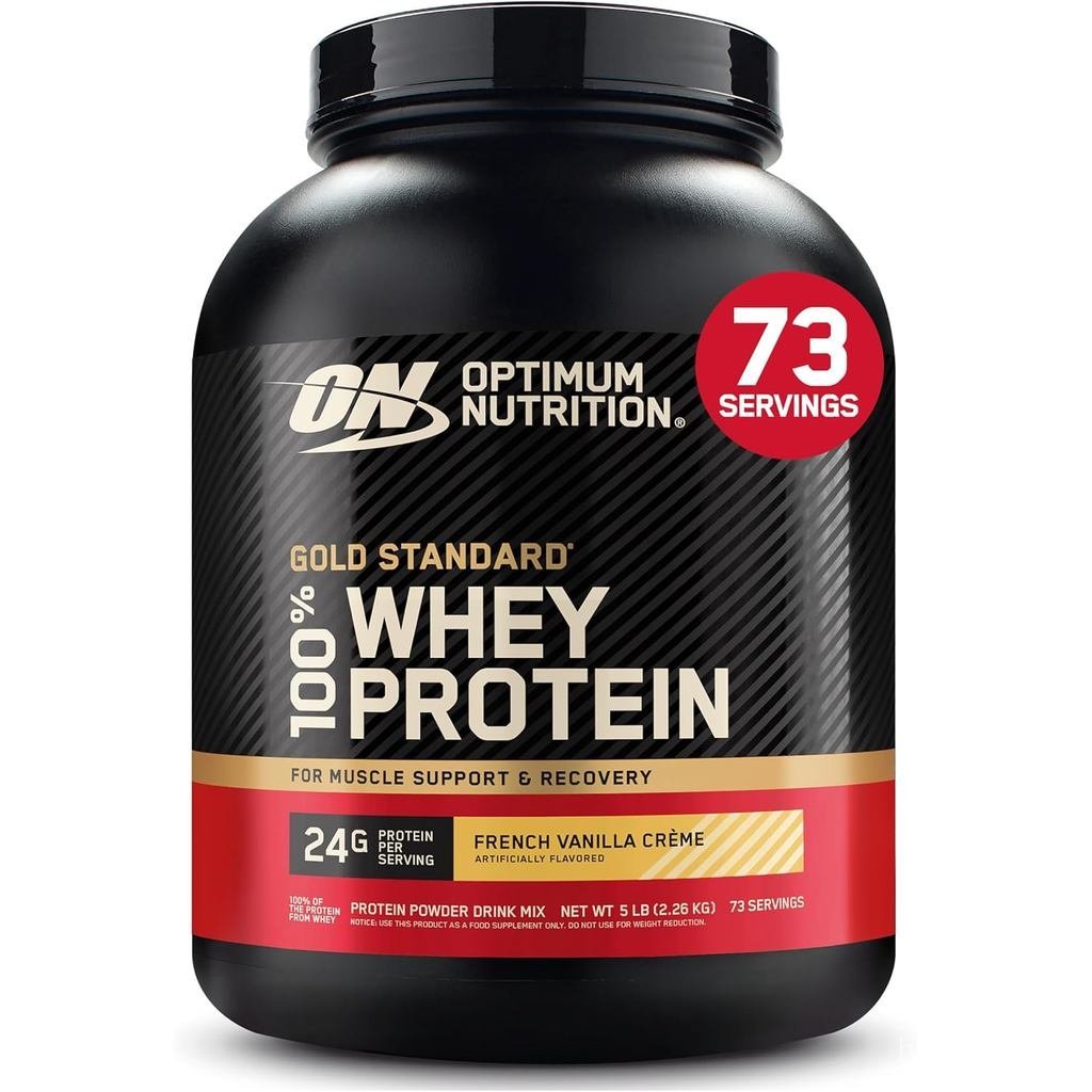 Optimum Nutrition Standard 100% Whey Protein Powder, French anilla Crème, 5 ปอนด์ (Packaging May ary