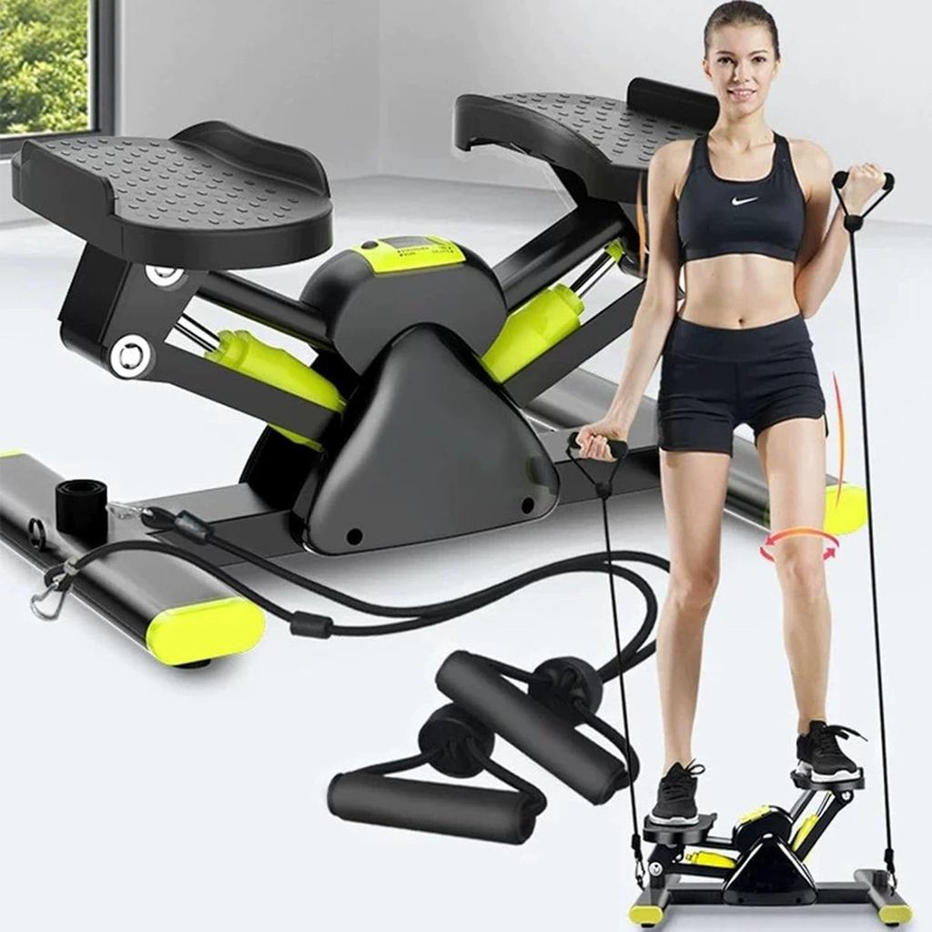 เครื่องออกกําลังกาย Stepper พร้อมเชือกดึง Home Stepper พร้อมจอ LCD เครื่องออกกําลังกายแบบเหยียบประหย