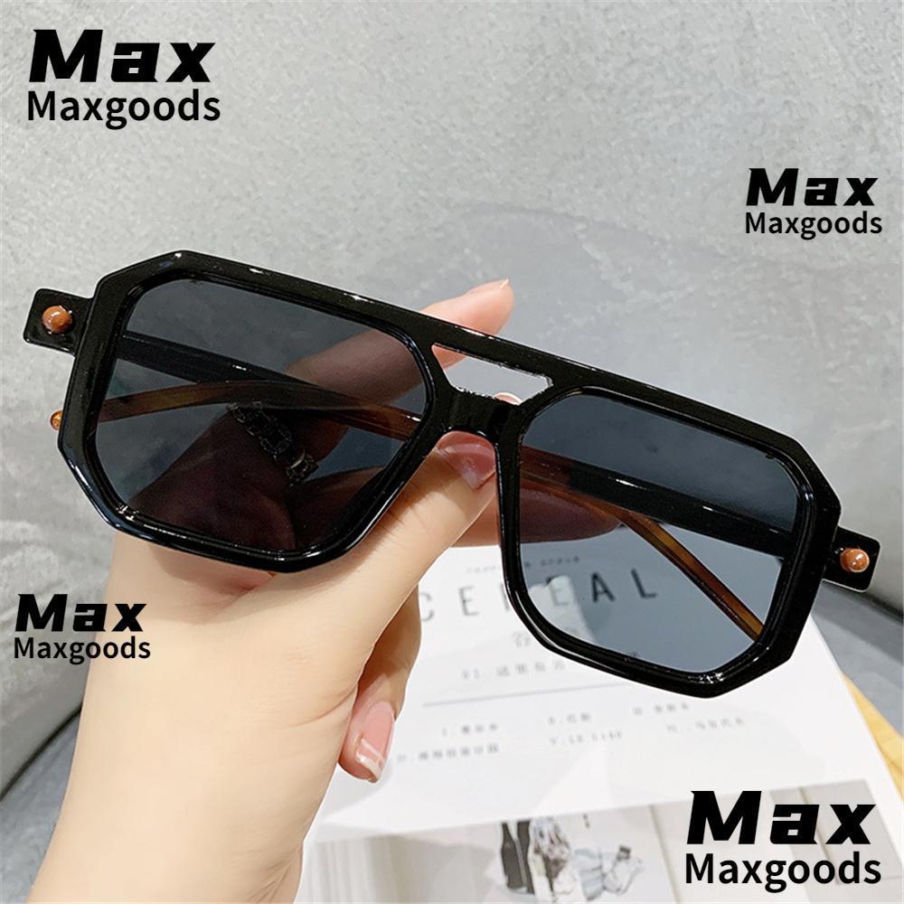 MAXG Double Bridge Retro Leopard Glasses Street Wear Sun Glasses