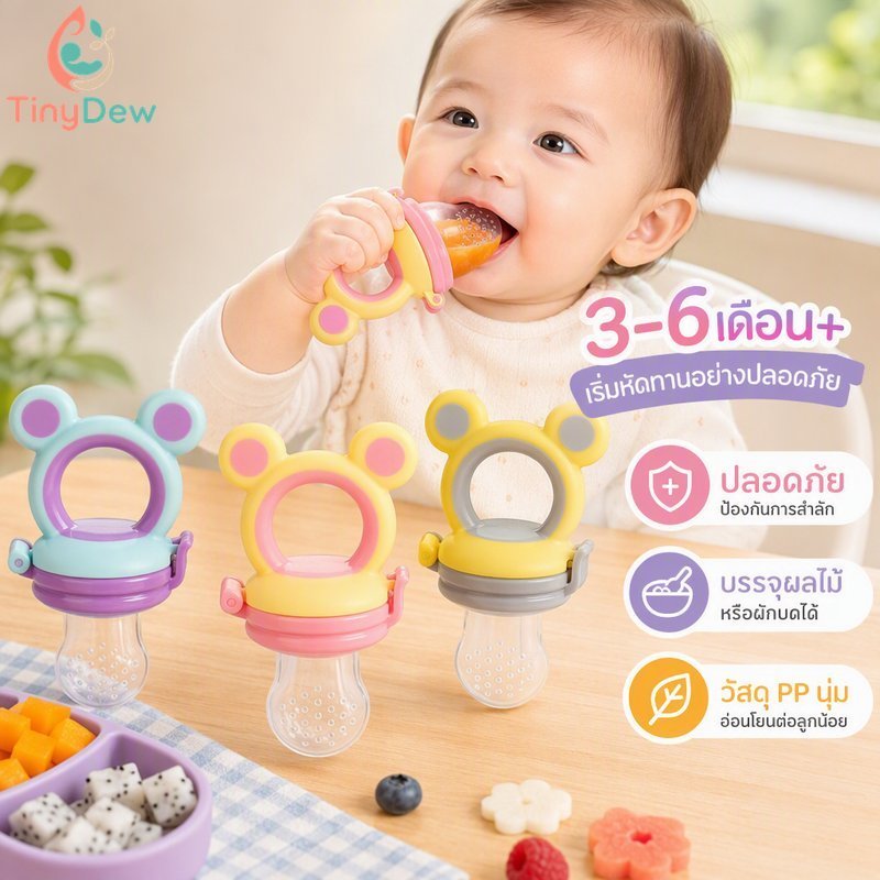 Baby Fruit Feeder Pacifier ซิลิโคนอาหาร Feeder ถุงตาข่ายปลอดภัยกัด Soft Grip เด็กวัยหัดเดิน