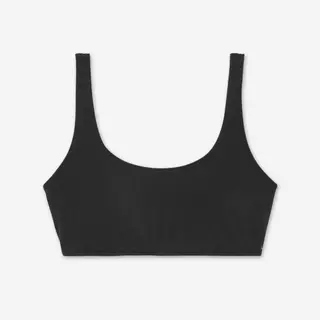Decathlon Crop Top Aurely Black With Removable Cups ชุดว่ายน้ำผู้หญิงท่อนบนทรงครอป รุ่น Aurely พร้อมฟองน้ำ - Black