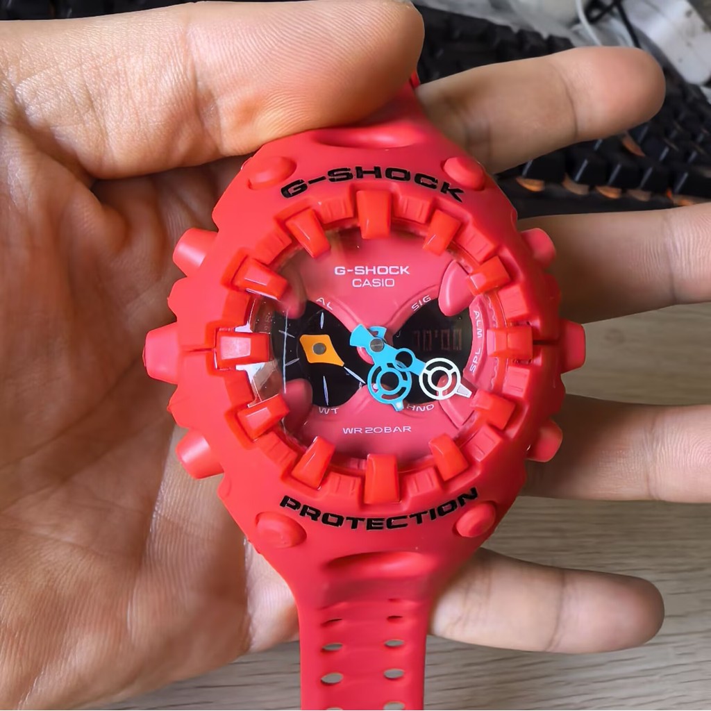 เหมาะสําหรับ g-shock GA-V01-1A นาฬิกาสปอร์ตสีแดง GA-V01-2A / GA-V0-9A MEN WATCH สายนาฬิกาเรซิ่น w379
