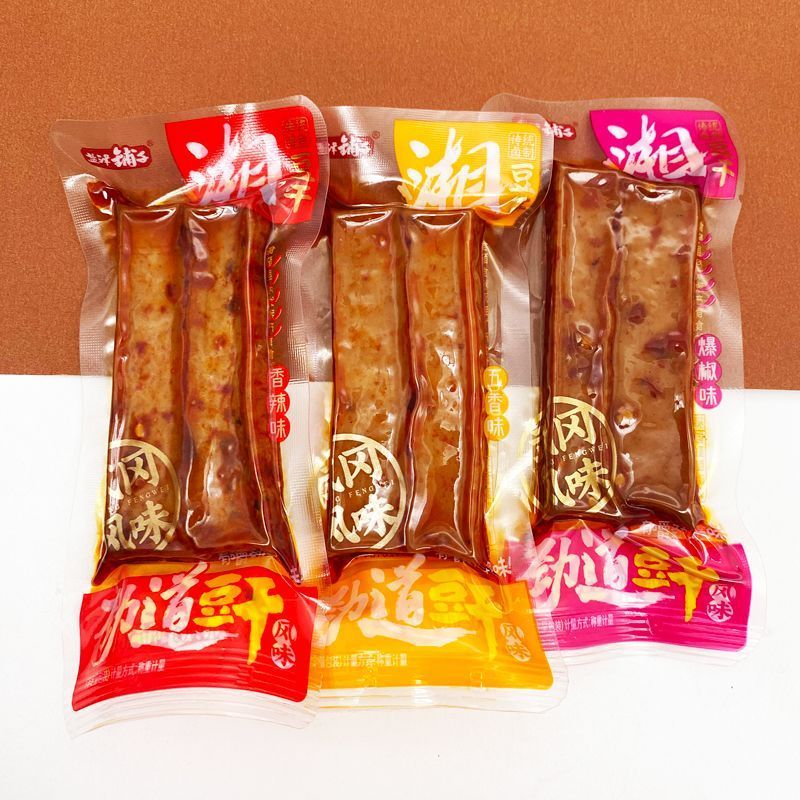 【盐津铺子】劲道爆椒牛肉豆干湘风味豆腐干五香辣味小吃休闲食品零食8/2 [Yanjinpuzi] Spicy Beef Tofu Snack - Xiang-style Spicy Tofu Snac