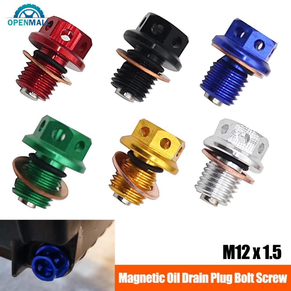 OPENMALL M12 x 1.5 แม่เหล็กท่อระบายน้ําน้ํามันปลั๊ก Bolt สกรูปะเก็นเครื่องซักผ้าสําหรับ Yamaha YZF-R