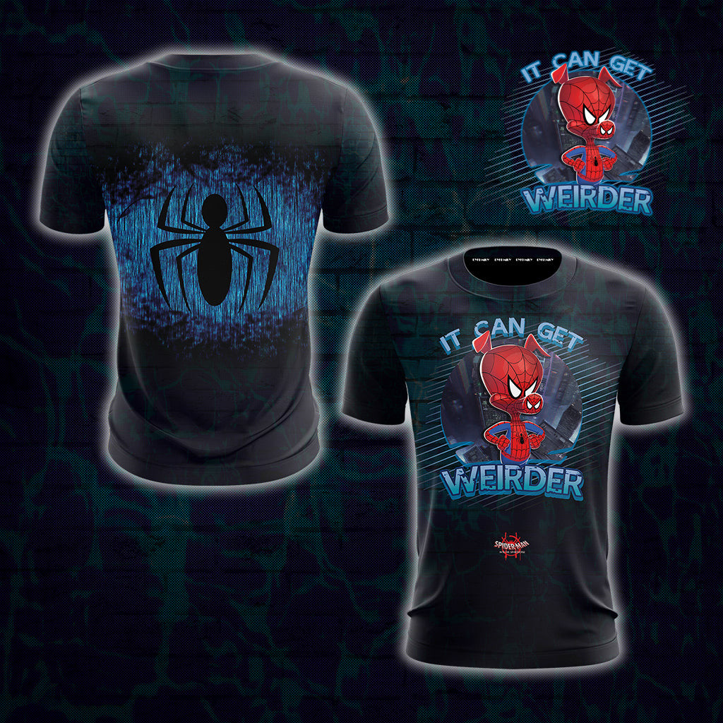Spider-Man: Into the Spider-Verse Spider-Ham Unisex 3D T-shirt  เนื้อผ้าไมโครไฟเบอร์สวมใส่สบาย 2XS-6