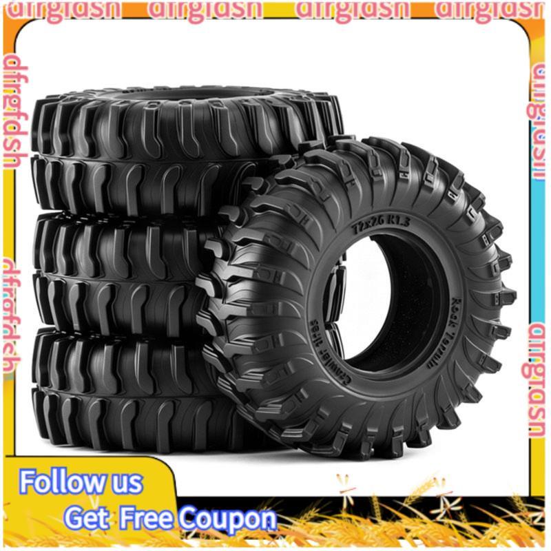 D & F4PCS RC Crawler ยาง 1.3 นิ้วยางนุ่ม RC รถยาง Beadlock ล้อขอบสําหรับ 1/18 TRX4M SCX24 FMS -18