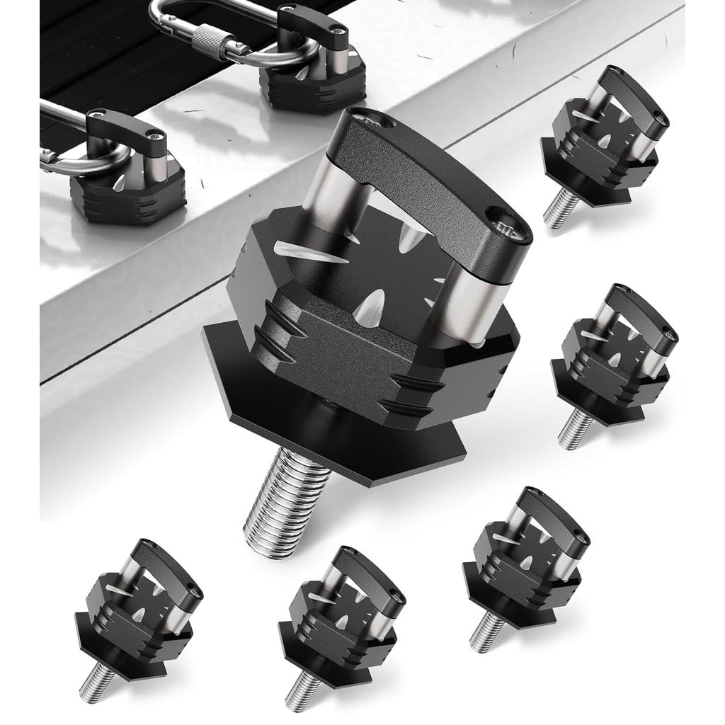 6-Pack อลูมิเนียม Hard Top Bolts Quick Removal Fastener Thumb สกรูแบบบูรณาการ D แหวน,ใช้งานร่วมกับ J